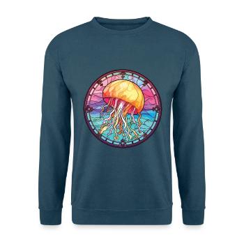 Quallenbunte Aquarell-Tierillustration - Unisex Pullover - Indigoblau - Vorne