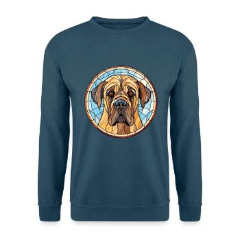 Englische Doggen-Hunderasse Aquarell-Illustration - Unisex Pullover - Indigoblau - Vorne