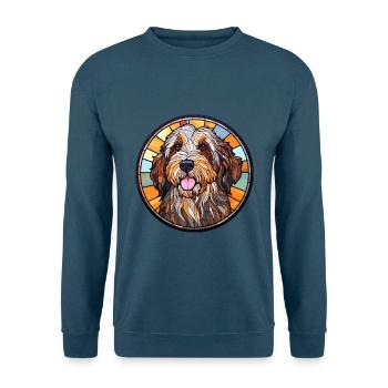 Picardie Schäferhund Hunderasse Buntglas Bunt - Unisex Pullover - Indigoblau - Vorne