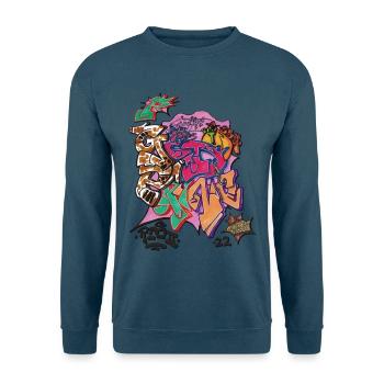 Graffiti-Vibe Urbane Buchstaben - Unisex Pullover - Indigoblau - Vorne