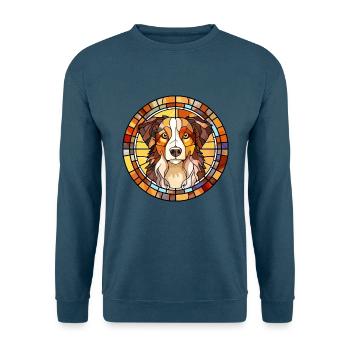 Australian Shepherd Hunderasse Buntglas Farbe - Unisex Pullover - Indigoblau - Vorne