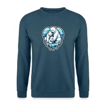 Familie Eisbär schmelzt Eis - Unisex Pullover - Indigoblau - Vorne