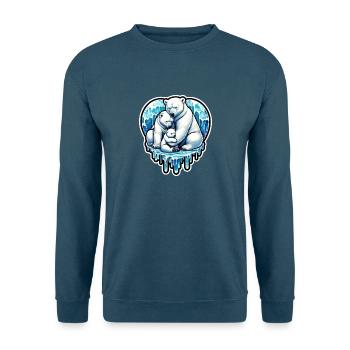 Familie Eisbär schmelzt Eis - Unisex Pullover - Indigoblau - Vorne