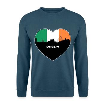 Dublin Irland Flagge Skyline Reise Souvenir - Unisex Pullover - Indigoblau - Vorne