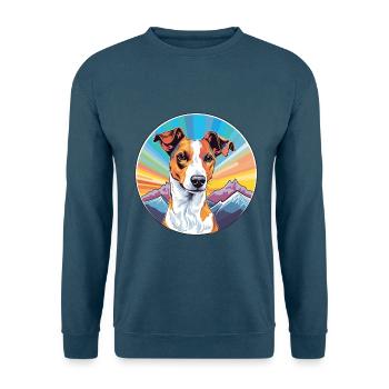 Glatter Foxterrier Hunderasse Cartoon Kawaii Waterc - Unisex Pullover - Indigoblau - Vorne