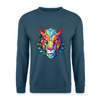 Drache Buntes Aquarell Tier Haustier Illustration - Unisex Pullover - Indigoblau - Vorne