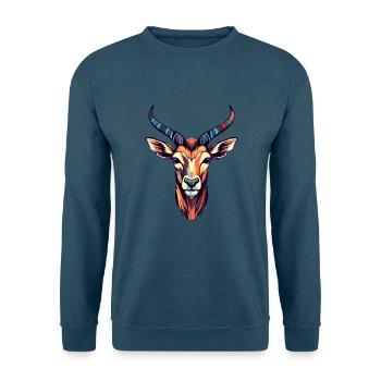 Impala Buntes Aquarell Cartoon Kawaii Tier - Unisex Pullover - Indigoblau - Vorne