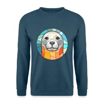 Siegel Buntes Glas Bunte Karikatur Kawaii Tier - Unisex Pullover - Indigoblau - Vorne