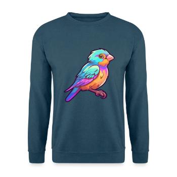 Sperling Buntes Aquarell Cartoon Kawaii Tier - Unisex Pullover - Indigoblau - Vorne