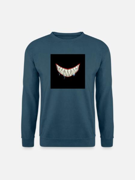 Hai Maske Lustig Haigebiss Gesichtsmaske - Unisex Pullover - Indigoblau