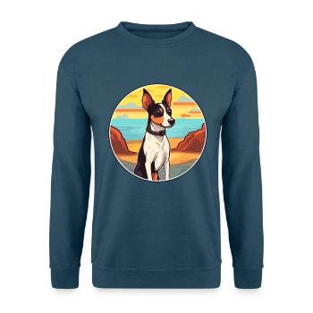 Decker Ratte Terrier Hunderasse Karikatur Kawaii Hund - Unisex Pullover - Indigoblau - Vorne