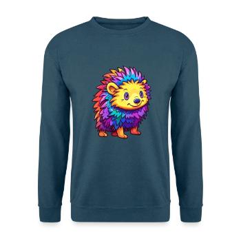 Igel Buntes Aquarell Cartoon Kawaii Tier - Unisex Pullover - Indigoblau - Vorne