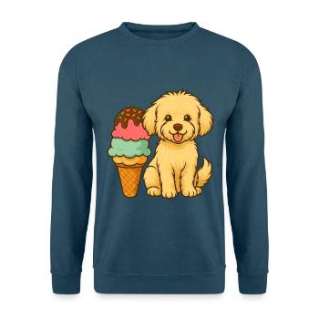 Maltipoo & Eis – Süßes Sommermotiv für Kids - Unisex Pullover - Indigoblau - Vorne