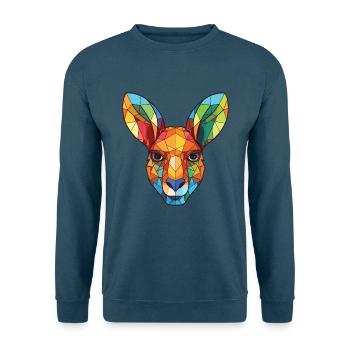 Känguru Buntes Aquarell Tier Illustration - Unisex Pullover - Indigoblau - Vorne