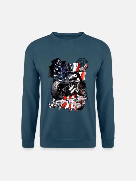 Patriotisches Motorradkunst - Unisex Pullover - Indigoblau