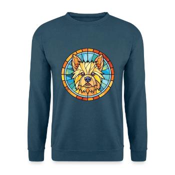Norwich Terrier Hunderasse Aquarell Illustration - Unisex Pullover - Indigoblau - Vorne