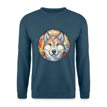 Nördliche Inuit-Hunderasse Aquarell-Illustration - Unisex Pullover - Indigoblau - Vorne
