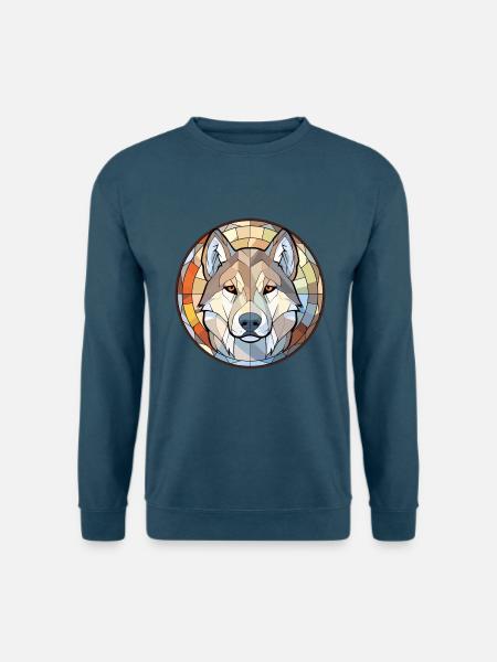Nördliche Inuit-Hunderasse Aquarell-Illustration - Unisex Pullover - Indigoblau