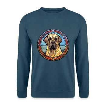 Englische Dogge Hunderasse Buntes Glas Buntes W - Unisex Pullover - Indigoblau - Vorne