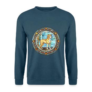 Chinesische kaiserliche Hunderasse Buntglas - Unisex Pullover - Indigoblau - Vorne