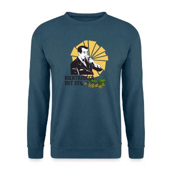 Biertrinker mit Stil - Unisex Pullover - Indigoblau - Vorne