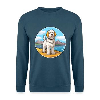 Pyrenäen-Schäferhund, Hund, Rasse, Cartoon, Kawaii, Clipart - Unisex Pullover - Indigoblau - Vorne