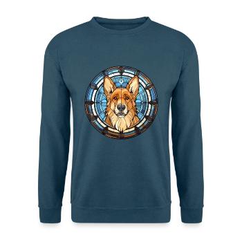 Karpatenschäferhund Rasse Buntglas Farbe - Unisex Pullover - Indigoblau - Vorne