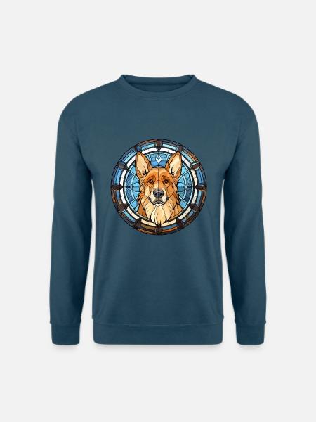 Karpatenschäferhund Rasse Buntglas Farbe - Unisex Pullover - Indigoblau