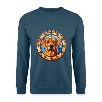 Perro de Presa Mallorquinische Hunderasse Glasmalerei - Unisex Pullover - Indigoblau - Vorne