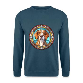 Moskauer Wachhund Rasse Buntes Glas Buntes W - Unisex Pullover - Indigoblau - Vorne