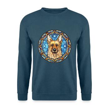 Böhmischer Schäferhund Rasse Buntglas Bunt - Unisex Pullover - Indigoblau - Vorne