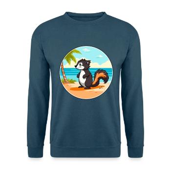 Stinktier-Aquarell-Cartoon-Kawaii-Clipart-Tier - Unisex Pullover - Indigoblau - Vorne