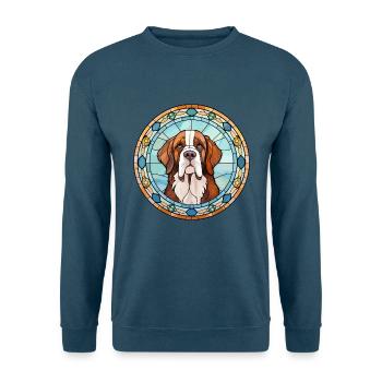 Bernhardiner Hunderasse Buntes Glas Buntes Wasser - Unisex Pullover - Indigoblau - Vorne