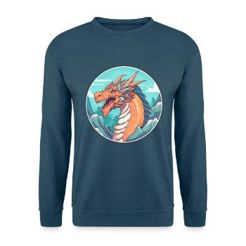 Drache Aquarell Karikatur Kawaii Haustier Tier Farbe - Unisex Pullover - Indigoblau - Vorne