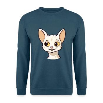 Javanische Katze Karikatur Aquarell Illustration - Unisex Pullover - Indigoblau - Vorne