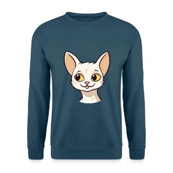 Javanische Katze Karikatur Aquarell Illustration - Unisex Pullover - Indigoblau - Vorne