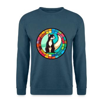 Stinktierglas bunte Karikatur Kawaii Tier - Unisex Pullover - Indigoblau - Vorne