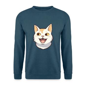 Javanische Katze Karikatur Aquarell Illustration - Unisex Pullover - Indigoblau - Vorne