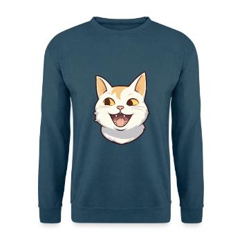 Javanische Katze Karikatur Aquarell Illustration - Unisex Pullover - Indigoblau - Vorne