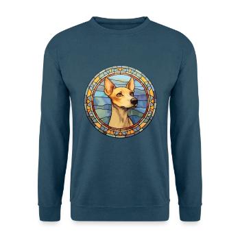 Ratonero Valenciano Hunderasse Buntglas Colorf - Unisex Pullover - Indigoblau - Vorne