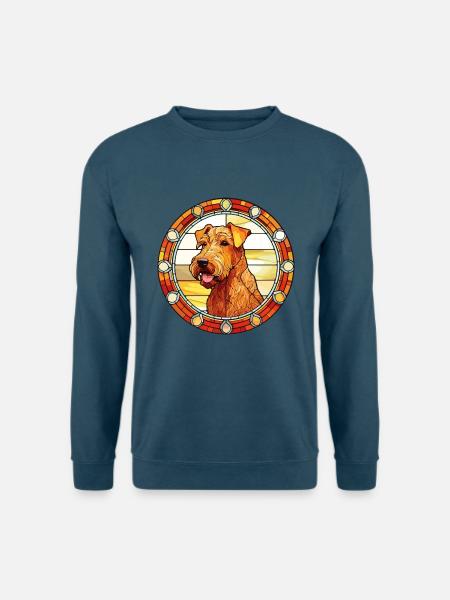 Irish Terrier Hunderasse Buntes Glas Wat - Unisex Pullover - Indigoblau