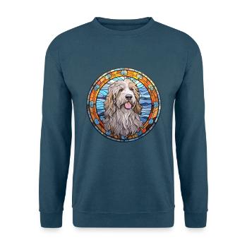 Bergamasco Schäferhund Rasse Buntglas Colorf - Unisex Pullover - Indigoblau - Vorne