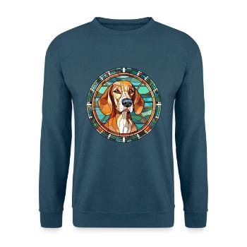 Andalusischer Jagdhund Hunderasse Buntglas Bunt - Unisex Pullover - Indigoblau - Vorne