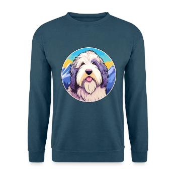 Alter englischer Schäferhund Hunderasse Cartoon Kawaii Wate - Unisex Pullover - Indigoblau - Vorne