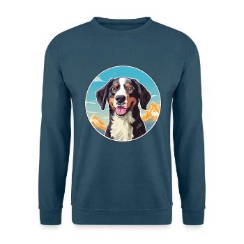 Deutsche Bracke Hunderasse Cartoon Kawaii Watercolo - Unisex Pullover - Indigoblau - Vorne