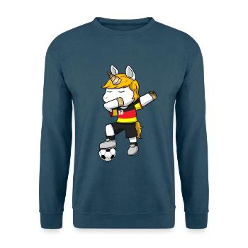 Einhorn Fußball Fusball - Unisex Pullover - Indigoblau - Vorne