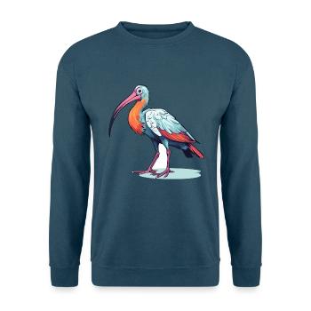 Ibis Buntes Aquarell Cartoon Kawaii Tier - Unisex Pullover - Indigoblau - Vorne