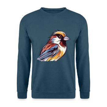 Sperling Buntes Aquarell Cartoon Kawaii Tier - Unisex Pullover - Indigoblau - Vorne