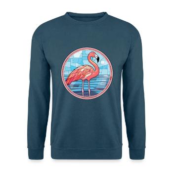 Flamingo bunte Aquarell-Tierillustration - Unisex Pullover - Indigoblau - Vorne
