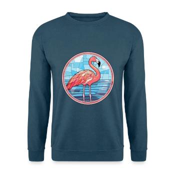 Flamingo bunte Aquarell-Tierillustration - Unisex Pullover - Indigoblau - Vorne